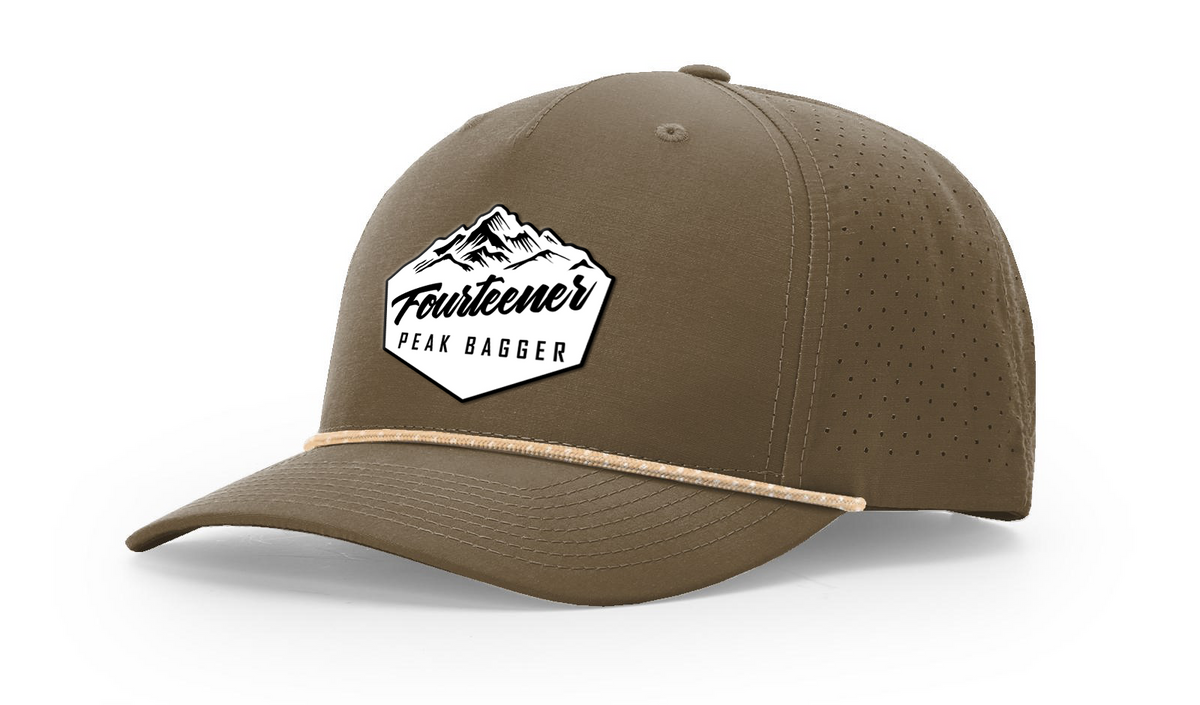 Fourteener "Peak Bagger" White Patch Hat - Colorado 14er Hiking Cap