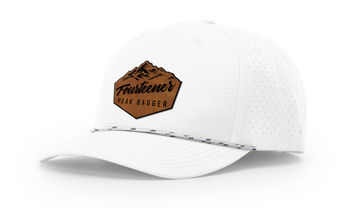 Fourteener "Peak Bagger" Leather Patch Hat - Colorado 14er Hiking Cap