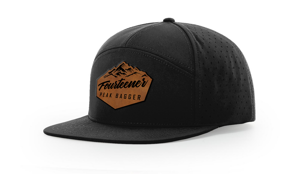 Fourteener "Peak Bagger" Leather Patch Hat - Colorado 14er Hiking Cap