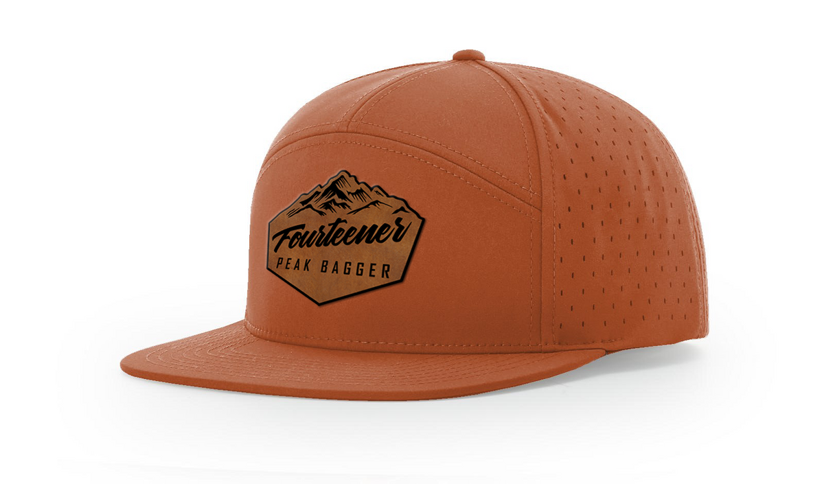 Fourteener "Peak Bagger" Leather Patch Hat - Colorado 14er Hiking Cap