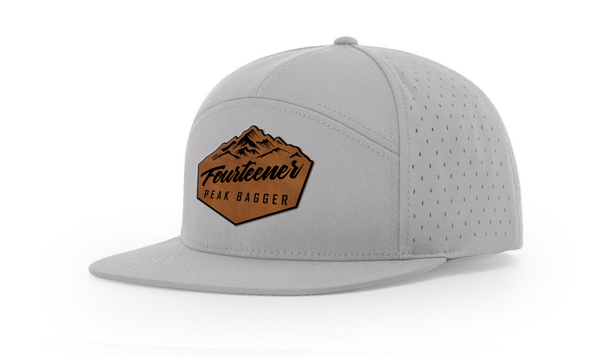 Fourteener "Peak Bagger" Leather Patch Hat - Colorado 14er Hiking Cap