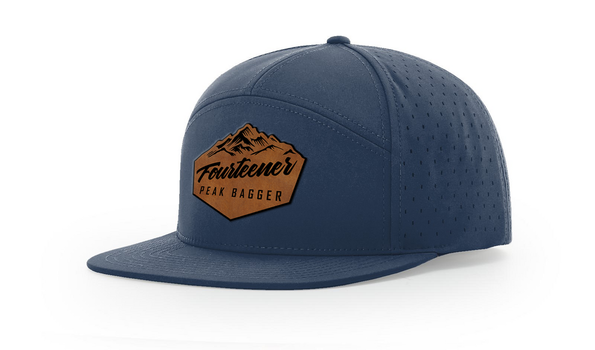 Fourteener "Peak Bagger" Leather Patch Hat - Colorado 14er Hiking Cap