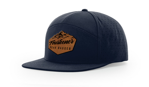 Fourteener "Peak Bagger" Leather Patch Hat - Colorado 14er Hiking Cap