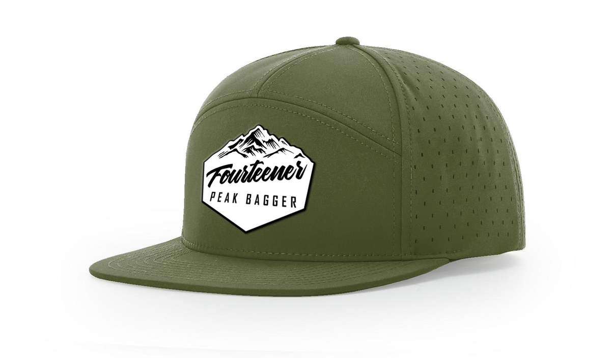 Fourteener "Peak Bagger" White Patch Hat - Colorado 14er Hiking Cap