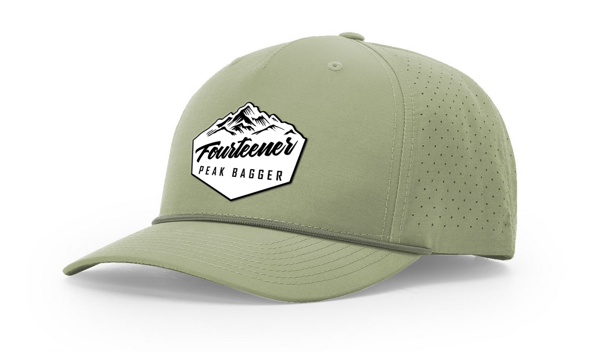 Fourteener "Peak Bagger" White Patch Hat - Colorado 14er Hiking Cap