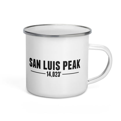 San Luis Peak Base Camp Enamel Mug