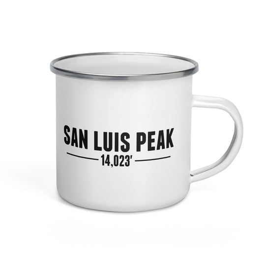 San Luis Peak Base Camp Enamel Mug